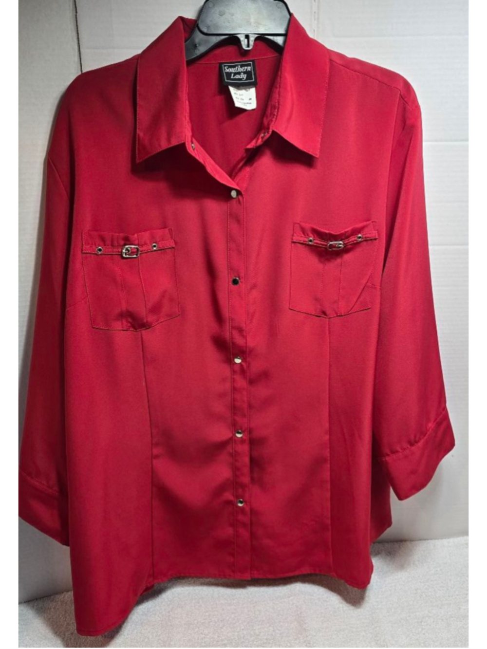 Women's Southern Lady Red Button Down Shirt 22W